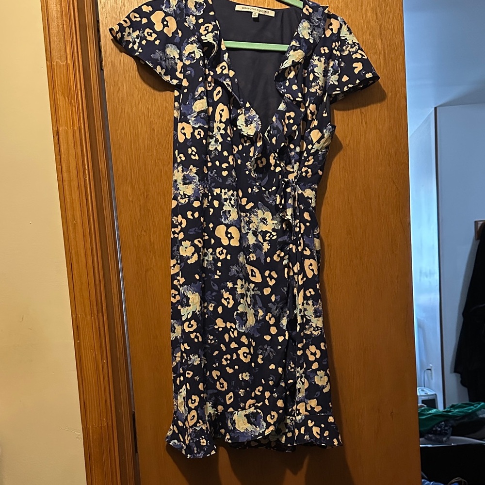 Collective Concepts Navy Wrap Dress